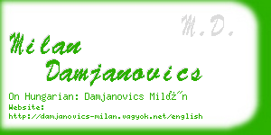 milan damjanovics business card